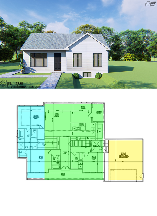 Classic Cottage House Plan - 1 Story, 3 Bedrooms, 1120 Sq Ft, 1 Bathroom, Cozy Open-Concept Design, PDF Download, Charming Exterior