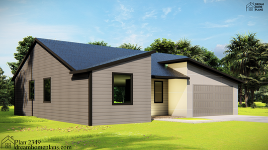 Modern Cottage House Plan - 1 Story, 3 Bedrooms, 1627 Sq Ft, 2.5 Bathrooms, 2-Car Garage, Open-Concept Layout, PDF Download