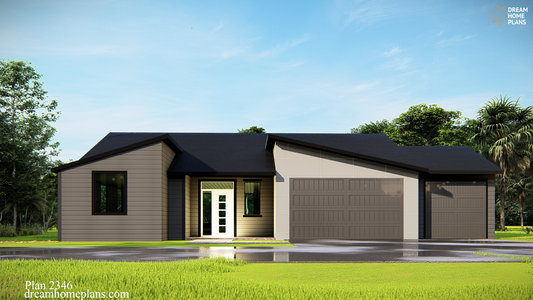 Modern Cottage House Plan - 3 Bedrooms, 1552 Sq Ft, 1-Story, Open Floor Plan, 3-Car Garage, PDF Download - Minimalist Design