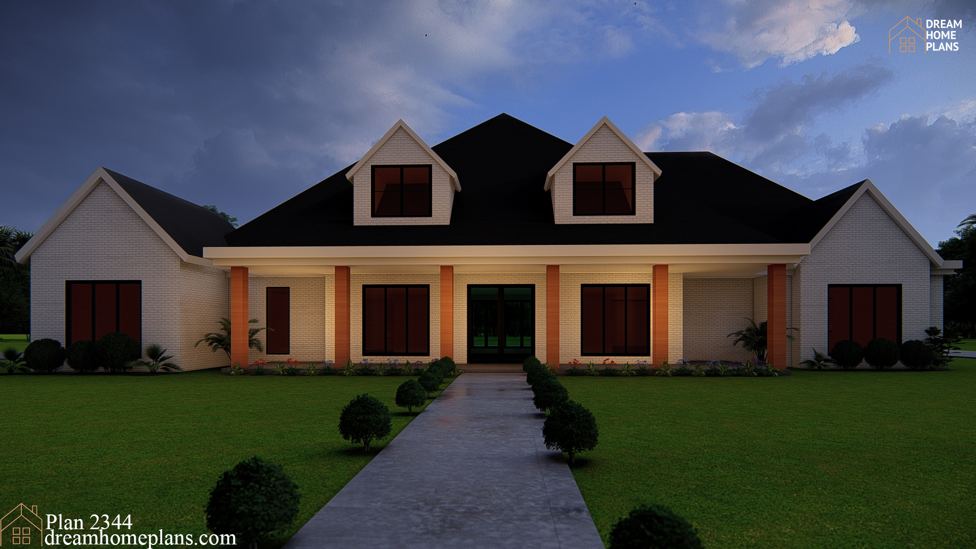 Modern Country Farmhouse Plan - 5 Bedrooms, 4 Bathrooms, 3-Car Garage, Open Floor Plan, PDF Download -Perfect Family Affordable Home Design