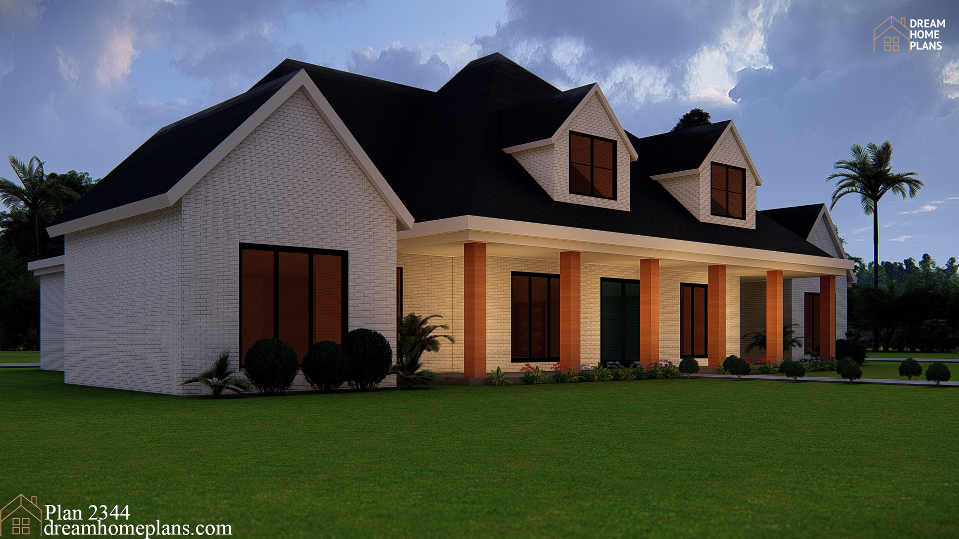 Modern Country Farmhouse Plan - 5 Bedrooms, 4 Bathrooms, 3-Car Garage, Open Floor Plan, PDF Download -Perfect Family Affordable Home Design