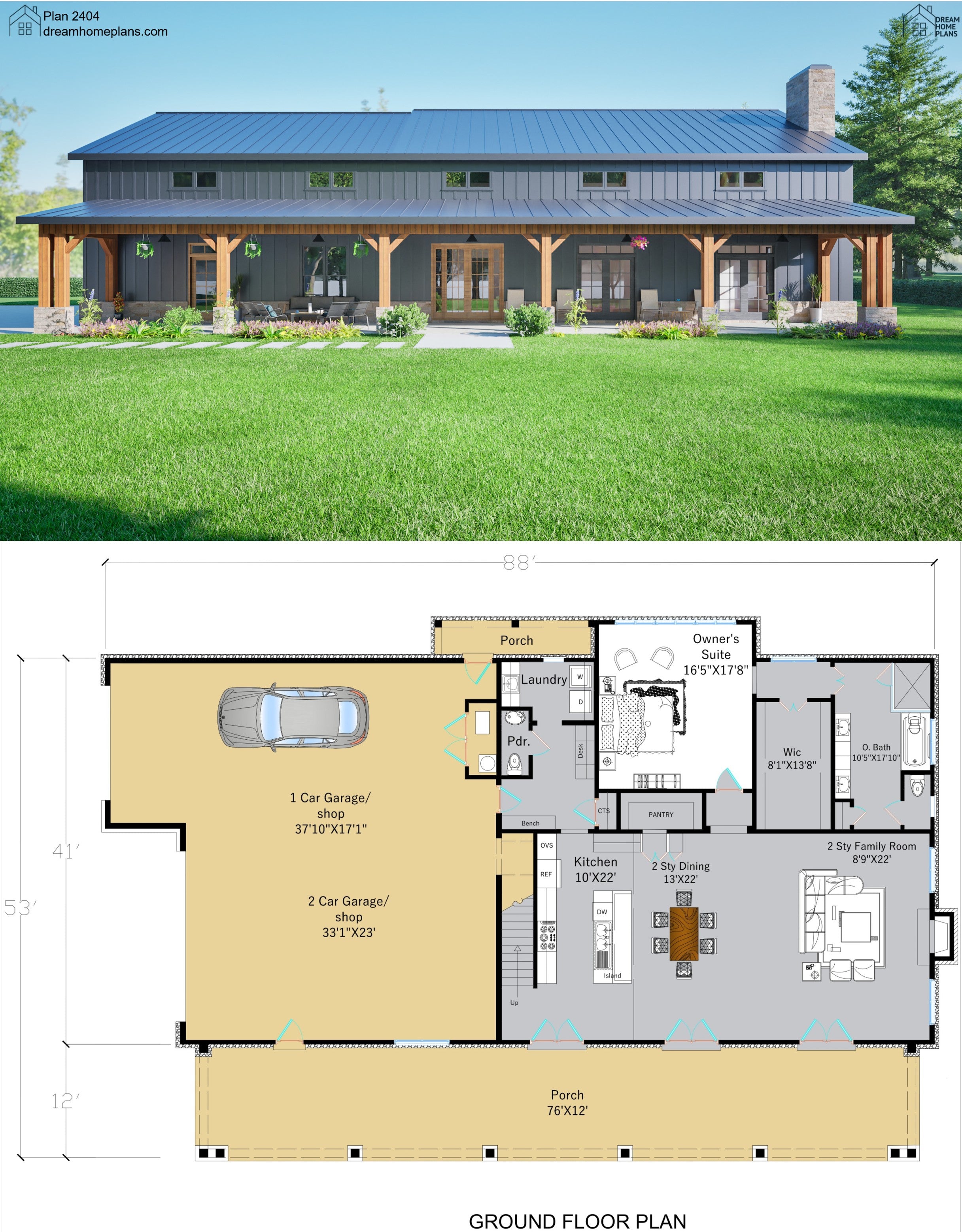 Plan 2404 | Barndominium