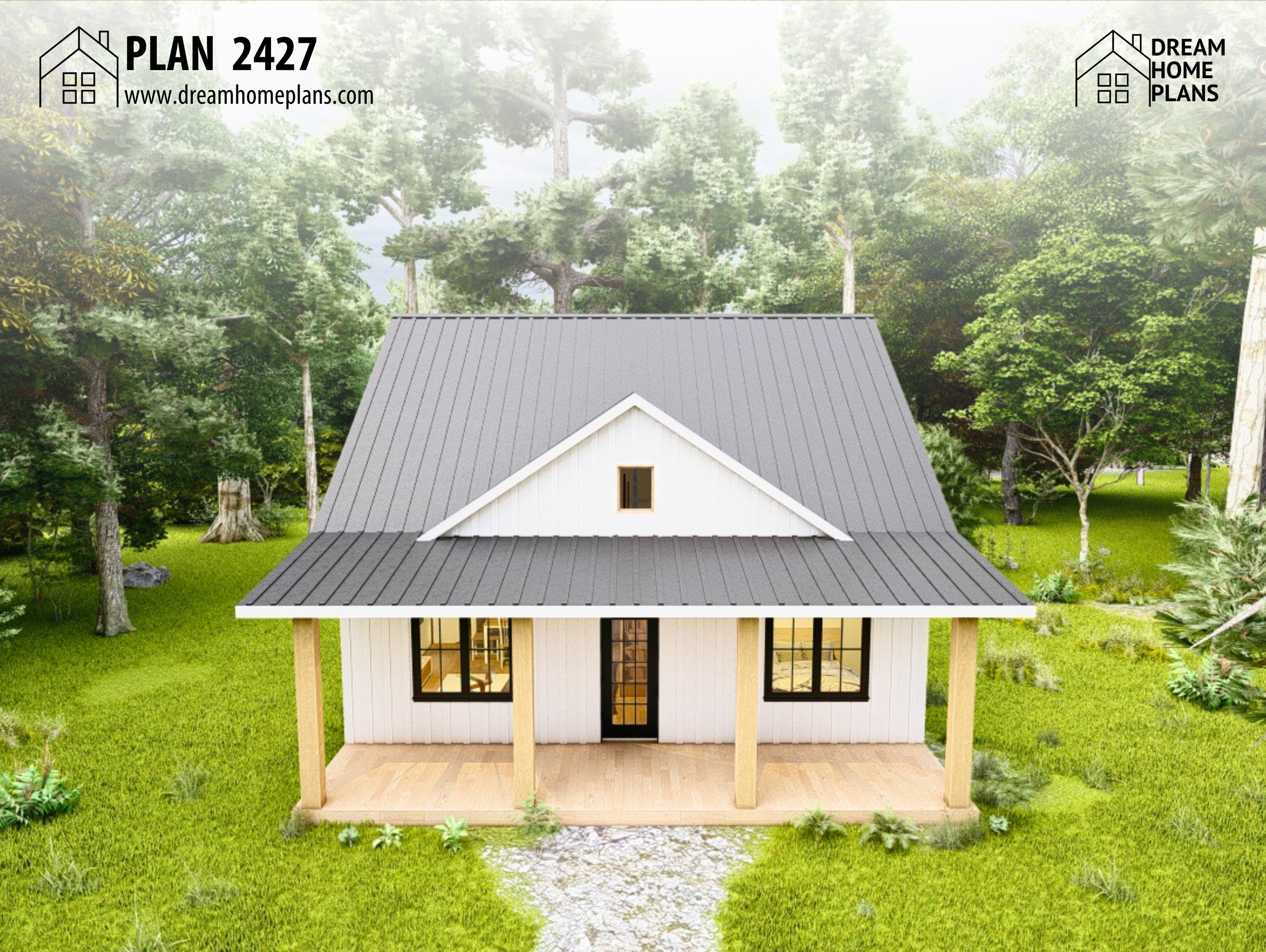 Plan 2427 | Cozy American Cottage Blueprint – Dream Home Plans