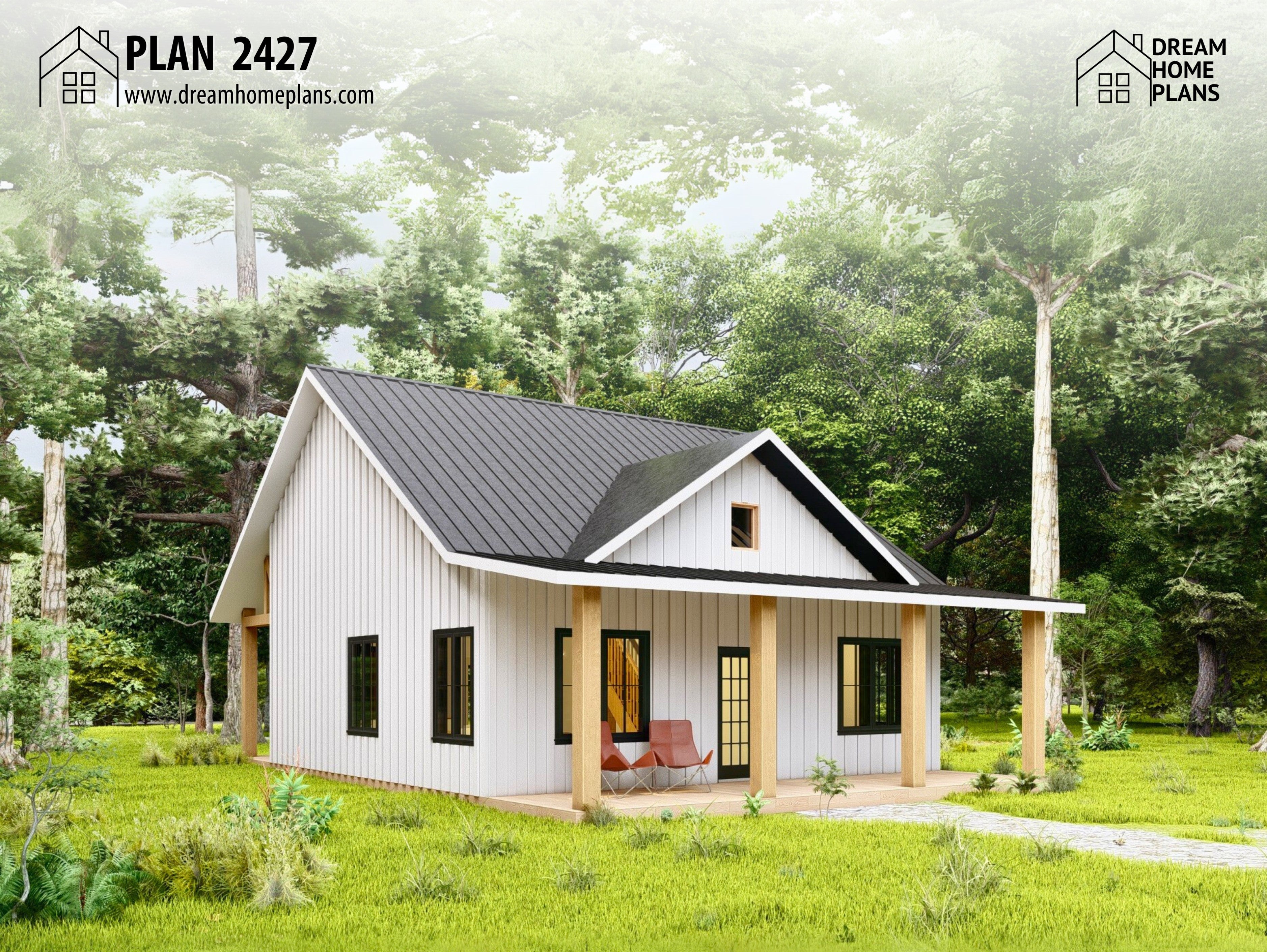 Plan 2427 | Cozy American Cottage Blueprint – Dream Home Plans