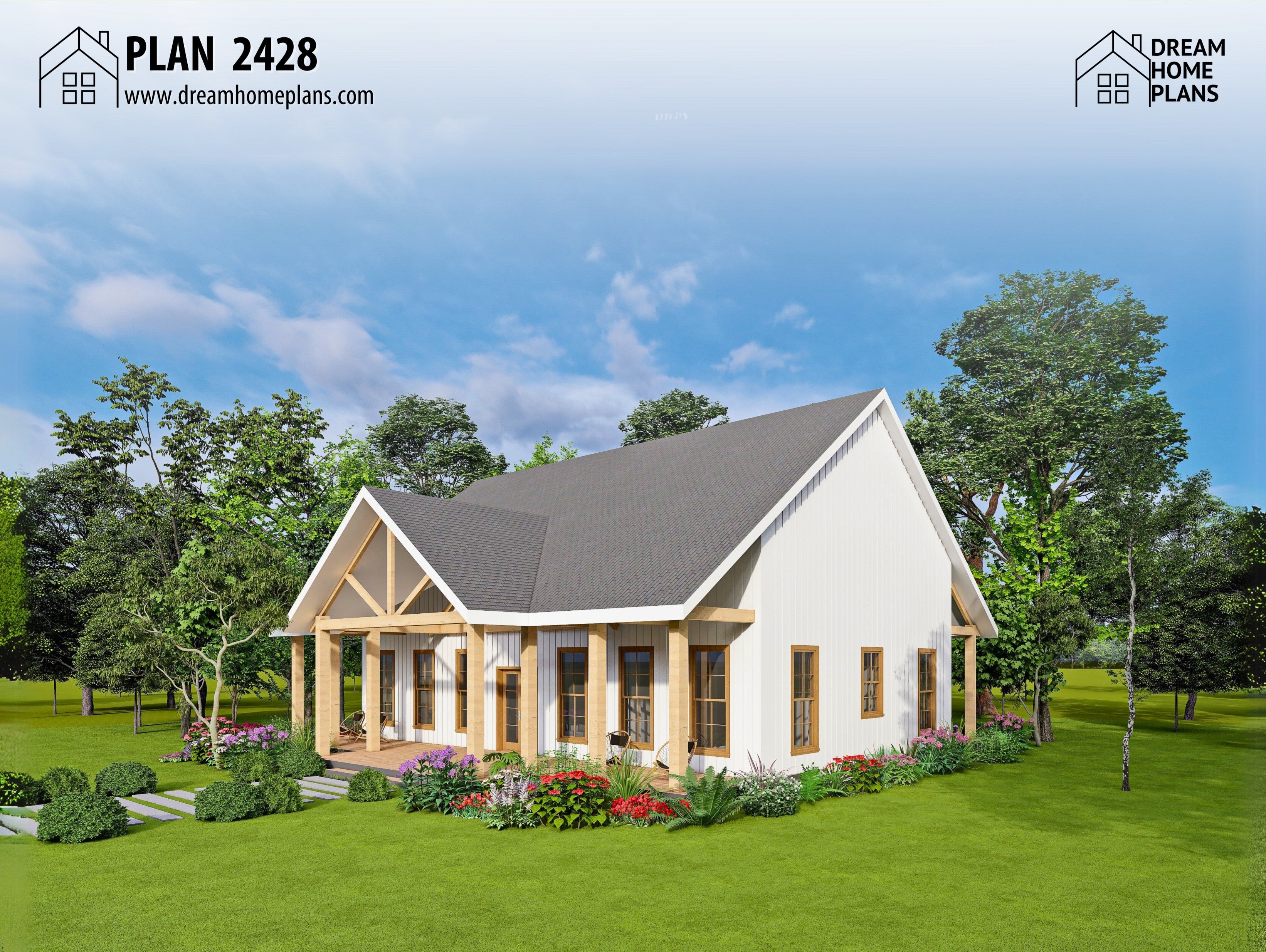 Plan 2428 | Cozy Modern Farmhouse Design – Dream Home Plans