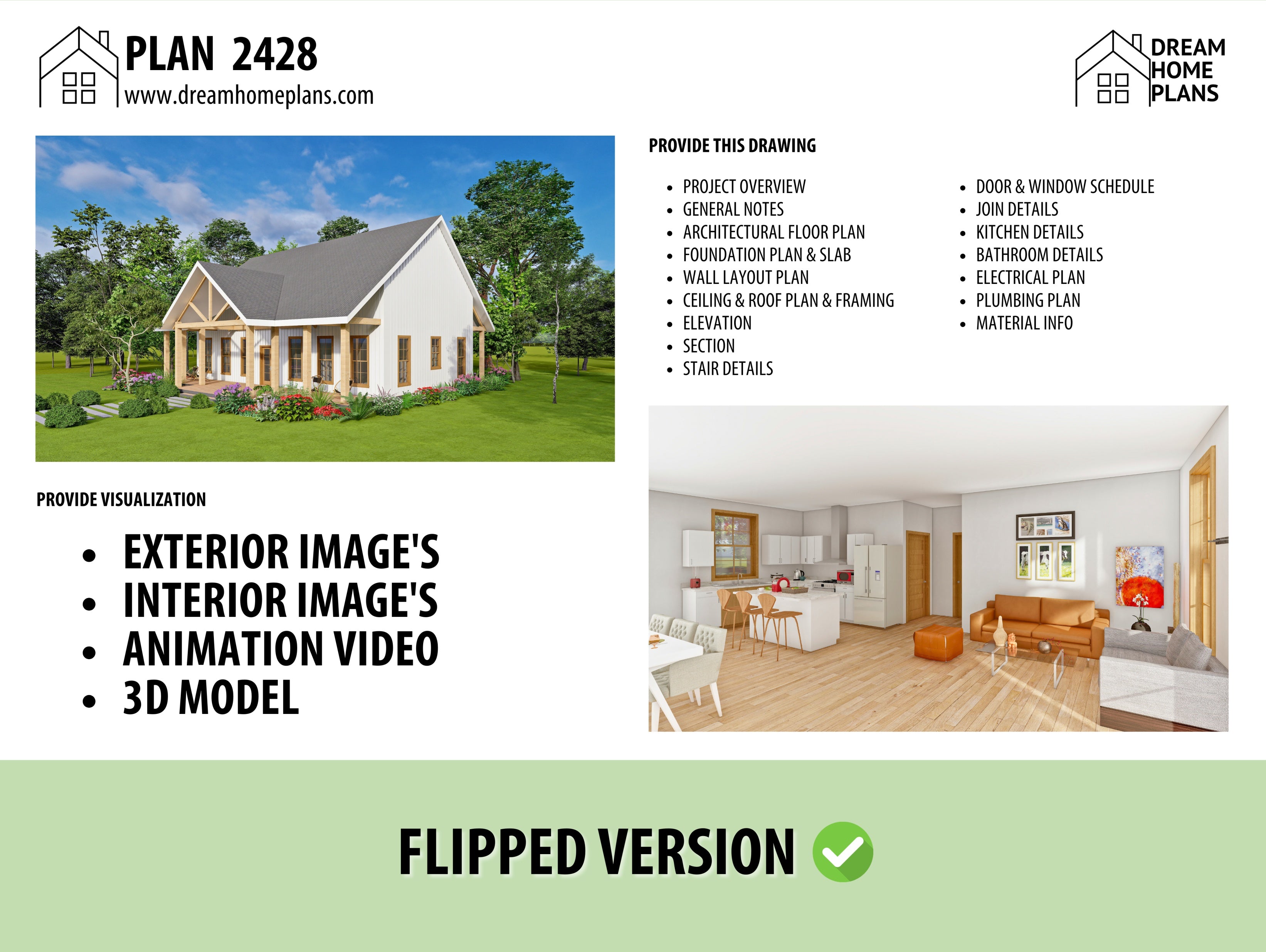 Plan 2428 | Cozy Modern Farmhouse Design – Dream Home Plans