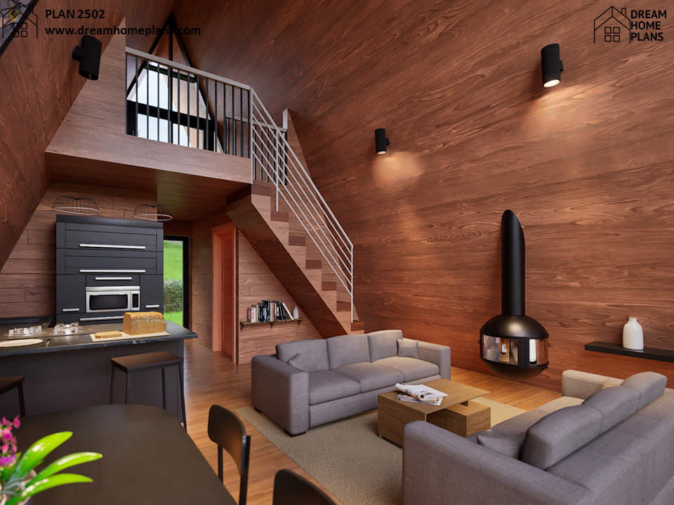 Plan 2502: Modern A-Frame Cabin Design – Dream Home Plans