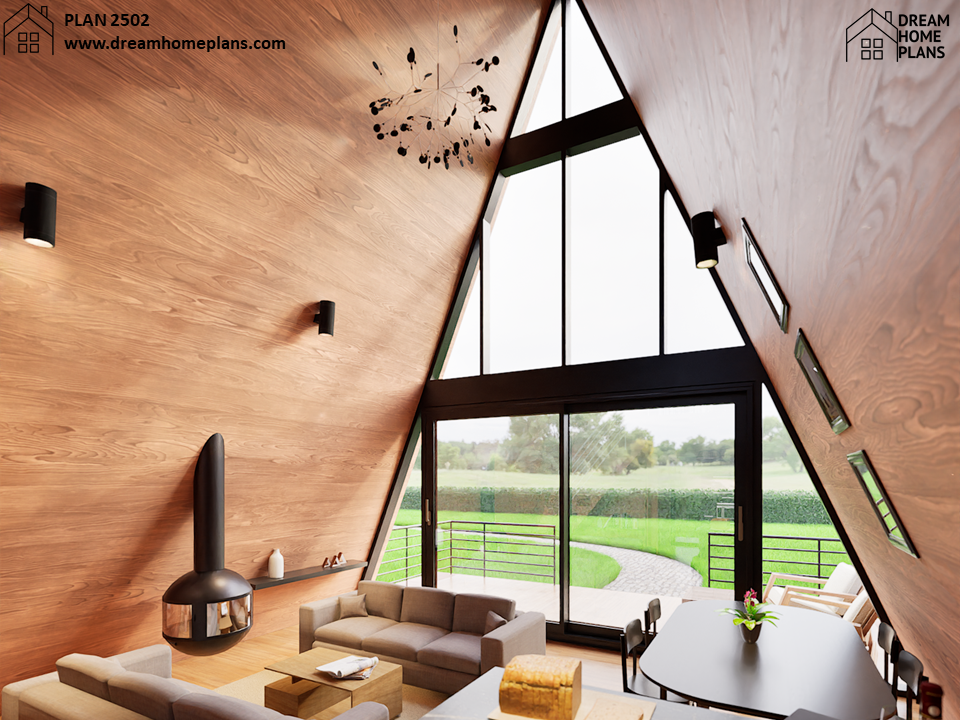 Plan 2502: Modern A-Frame Cabin Design – Dream Home Plans