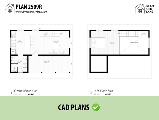 Modern Tiny Cabin House Front Elevation with Porch – 28x20 Tiny Home Design