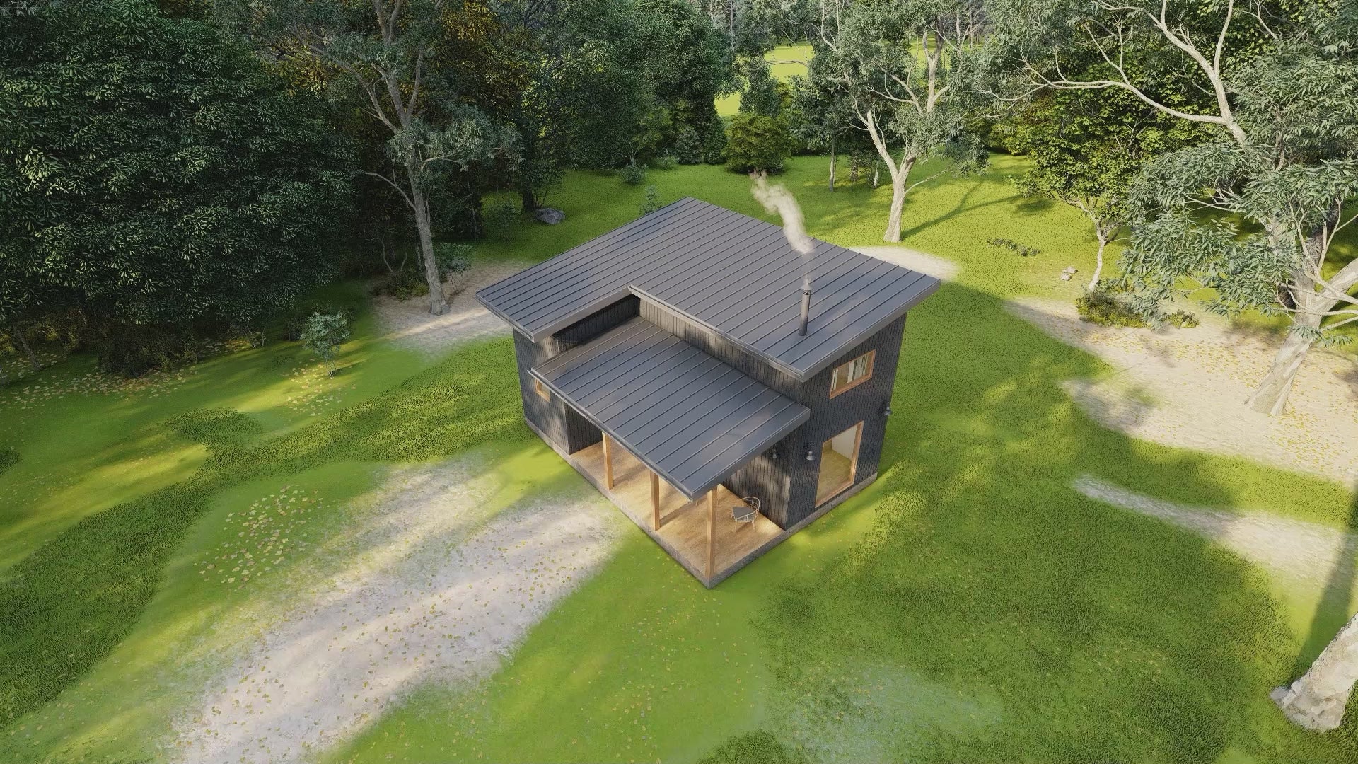 Video Tour of a 560 Sq Ft Modern Tiny Cabin House