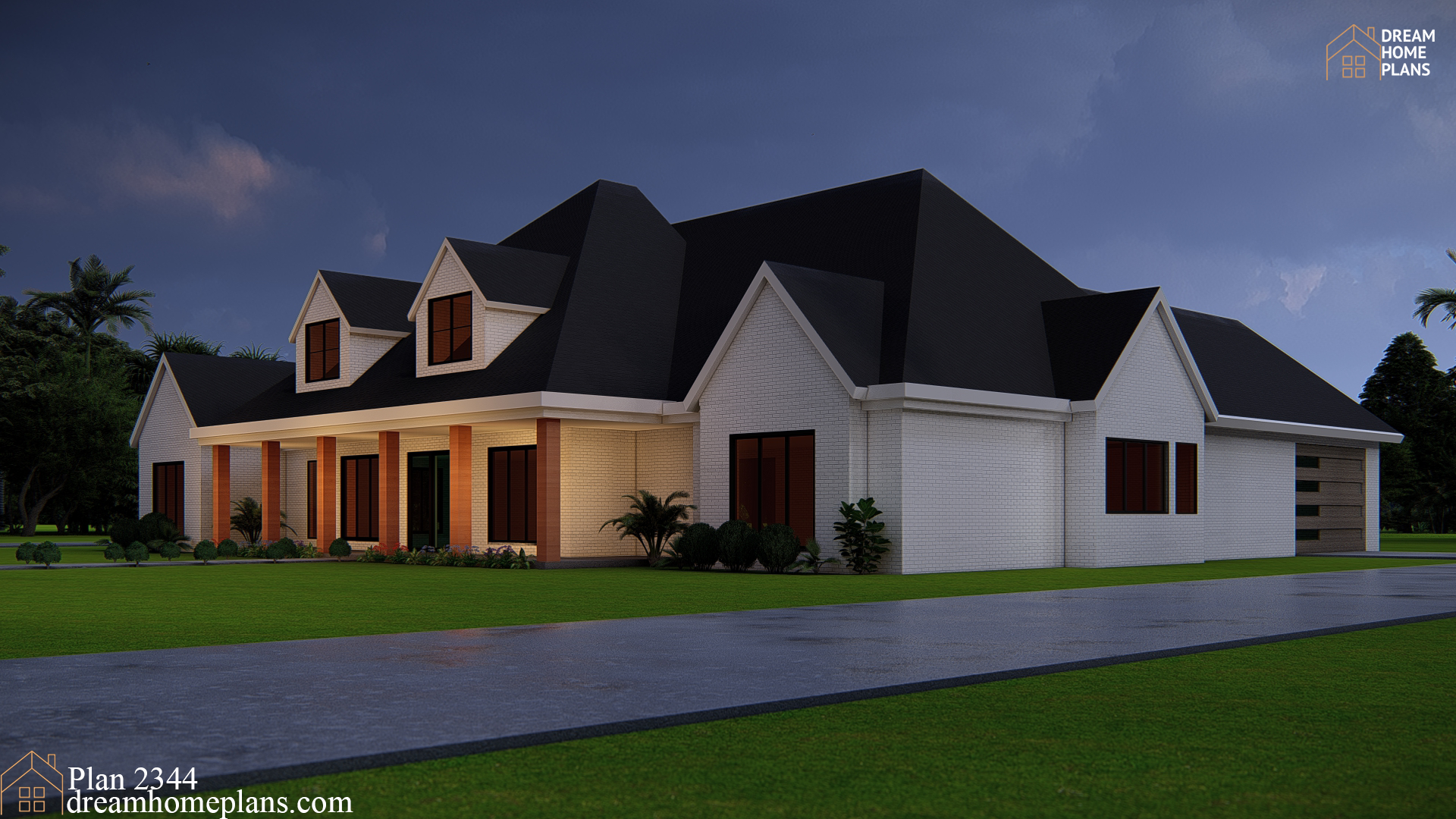 Modern Country Farmhouse Plan - 5 Bedrooms, 4 Bathrooms, 3-Car Garage, Open Floor Plan, PDF Download -Perfect Family Affordable Home Design 